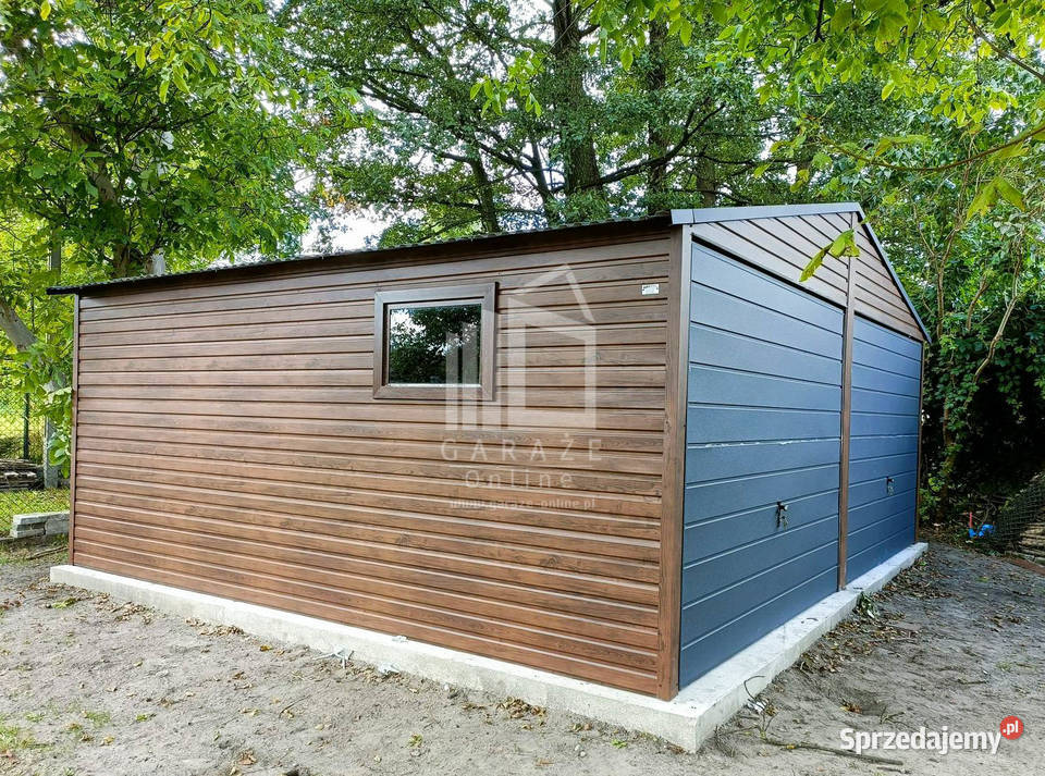 GARAŻ BLASZANY 6m x 55m poziom dwuspad 2x Brama Kwidzyn