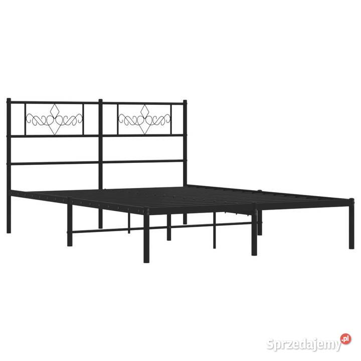 Łóżko Metalowe Czarne Rama Łóżka Ze Stelażem 90cm