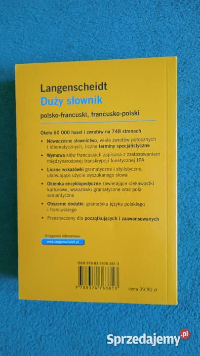 Duży słownik polsko francuski francusko polski