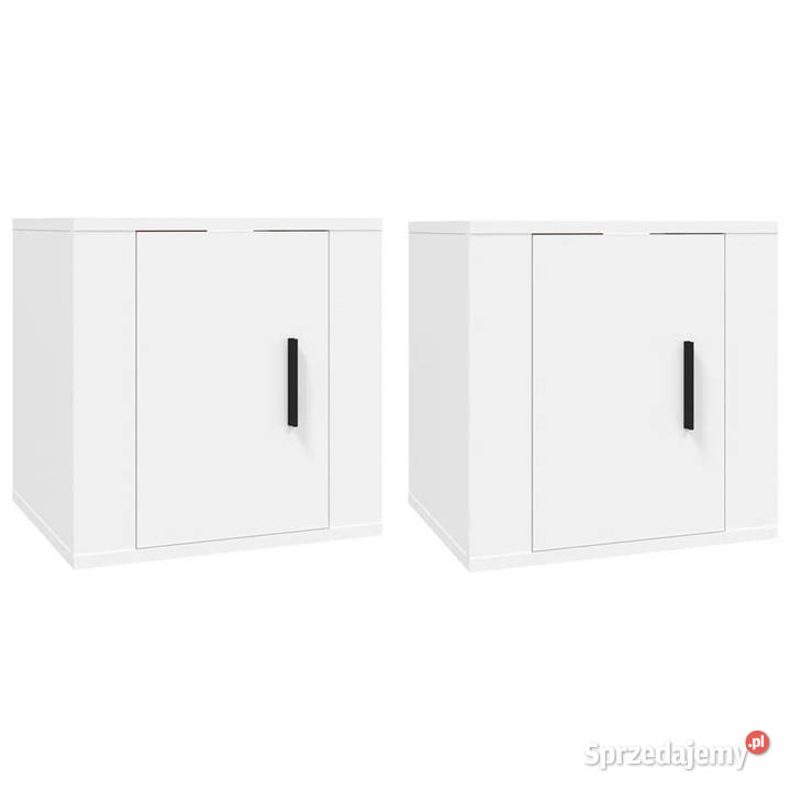 Wiszące szafki telewizyjne 2 białe 40x345x40 Warszawa