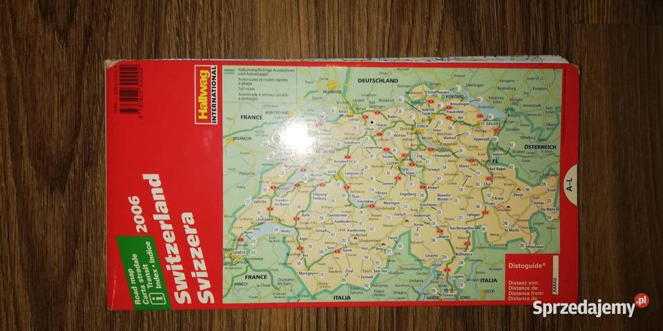 mapa samochodowa papierowa Włochy Szwajcaria Piotrków Trybunalski