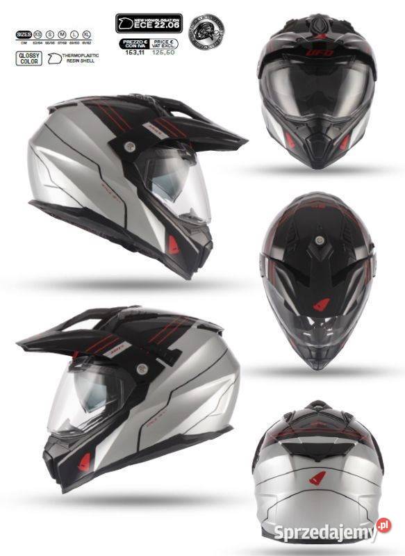 UFO KASK DUAL ARIES ENDURO Z SZYBĄ I BLENDĄ ML