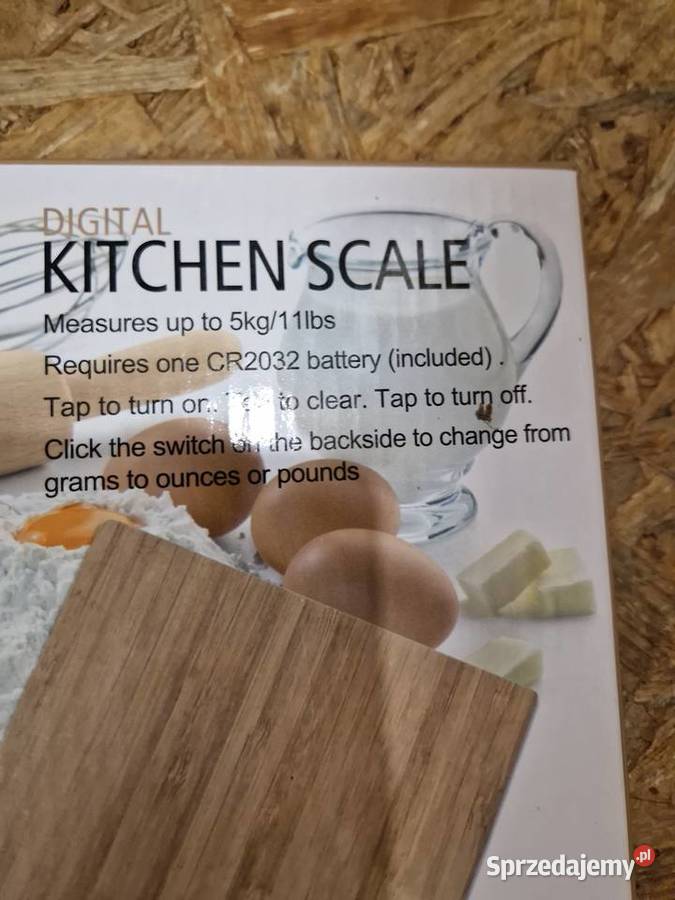 WAGA KUCHENNA ELEKTRONICZNA LCD BAMBUSOWA do 5 Wagi i miarki kuchenne