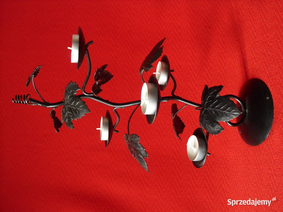 ŚWIECZNIK DRZEWKO czarny Dekoracje i ozdoby Bielawa