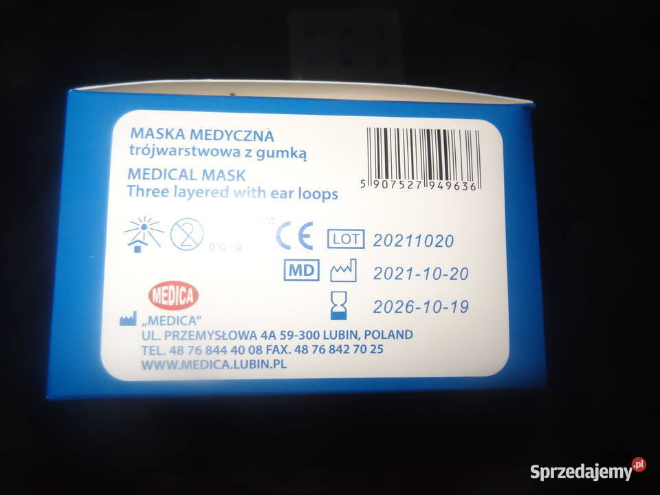 Maseczka maska medyczna Medica 3warstwowa 50 wielkopolskie Poznań sprzedam