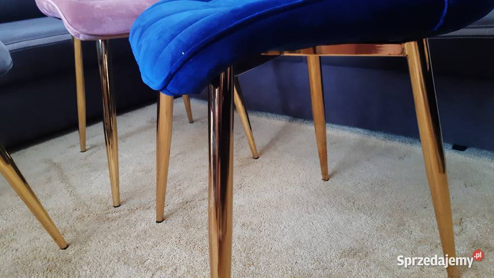 Krzesłokrzesła glamour welur złote nogi Ostrowiec Świętokrzyski