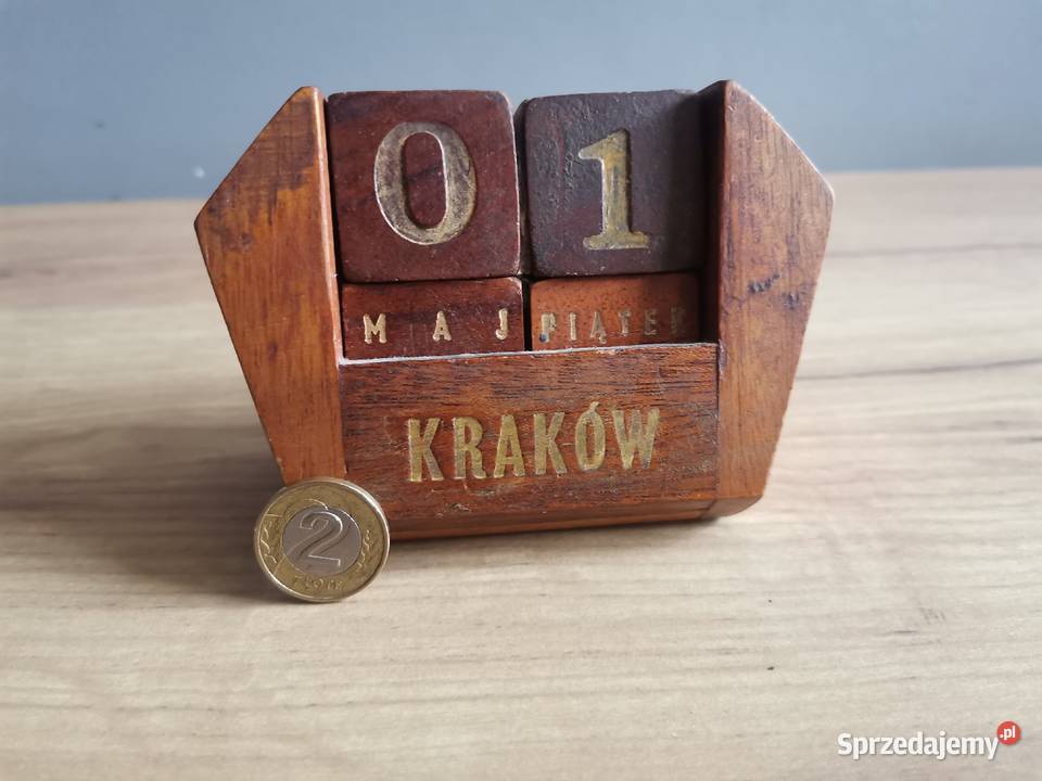 Stary unikatowy drewniany wieczny kalendarz śląskie sprzedam