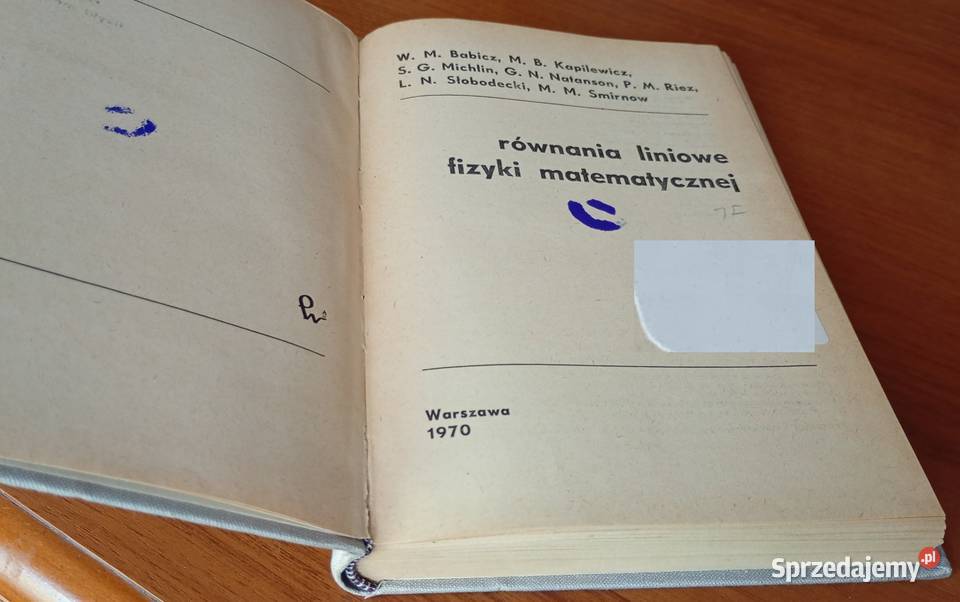 Równania liniowe fizyki matematycznej Babicz Gdańsk