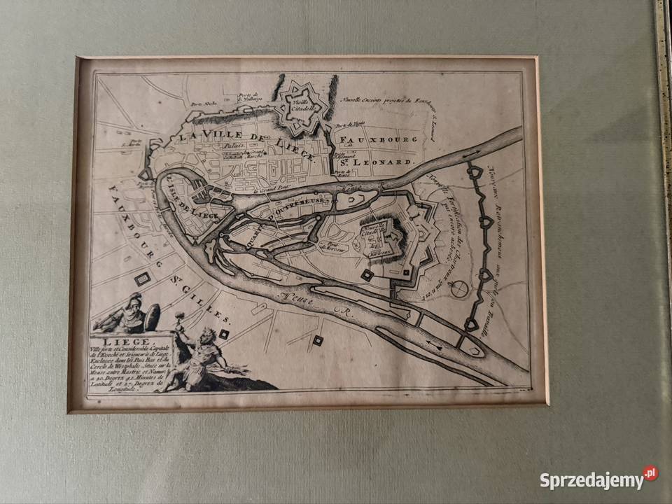 Antyczna Mapa Rycina XVII Wiek Lige Belgia 1 Czerwionka-Leszczyny