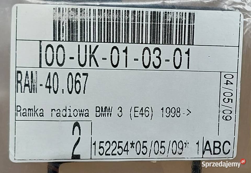 RAMKA RADIA 1 DIN BMW E46 9807 RAM40067 Pozostałe Mielęcin sprzedam