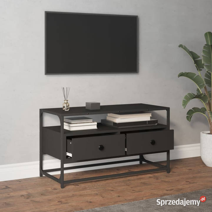 Szafka pod TV czarna 80x35x45 materiał mazowieckie Warszawa