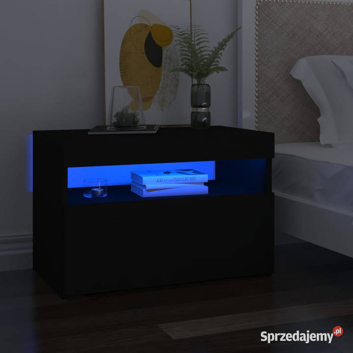 Szafki TV z oświetleniem LED 2 czarne 60x35x40