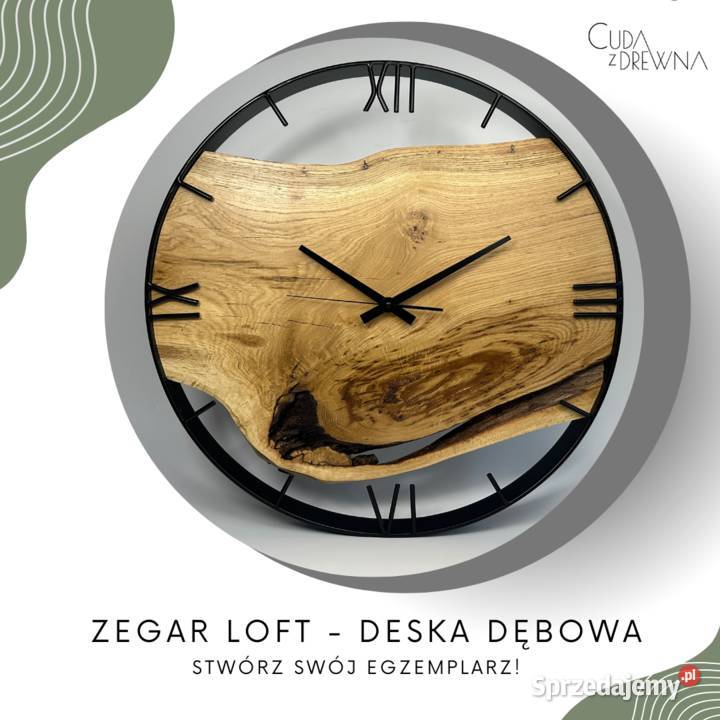 Loft ścienny zegar handmade 50 czarny sprzedam