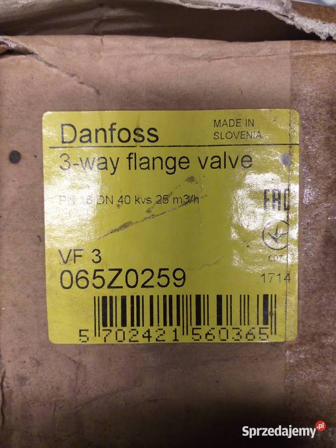 Zawór trojdrożny Danfoss VL 3 DN 40 KVS 25m3H Płachty sprzedam