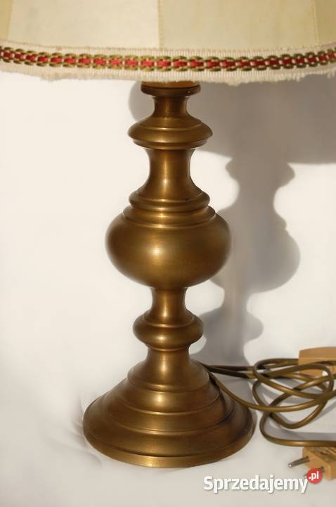 Mosiężna lampa stołowa mosiądz pergaminowy Lublin