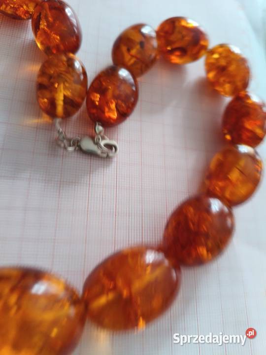 Naszyjnik Bursztyn Vintage oliwki Rękodzieło Białystok