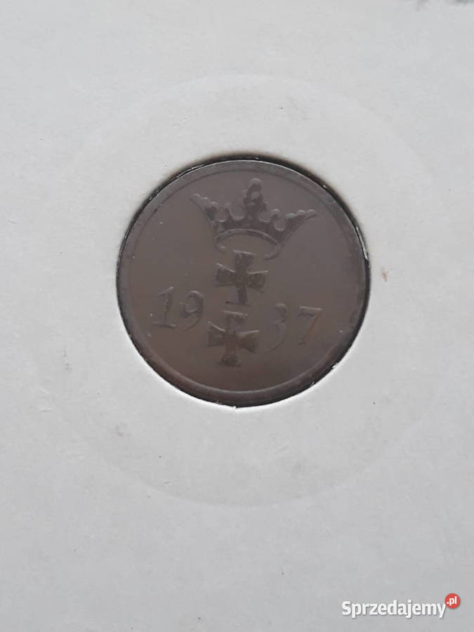 1 Fenig Wolne Miasto Gdańsk 1937 r Piękne M Konin