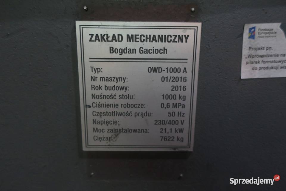 Oczyszczarka śrutowa DOZAMET OWD1000A Reszel
