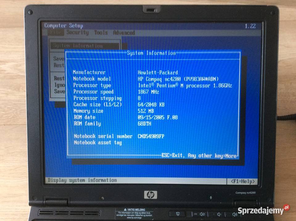 Laptop HP Compaq nc4200 Łódź