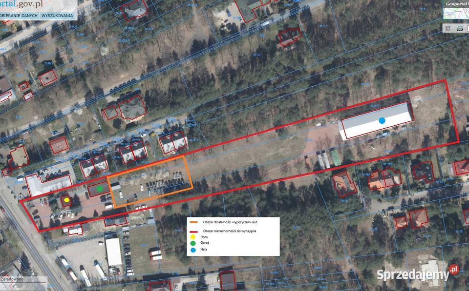 Wynajem DOM 80m2 GARAŻ 120m2 HALA 1000m2 teren Józefów