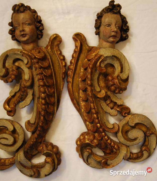 Para aniołów putta z mackami Włochy ok 1700 r