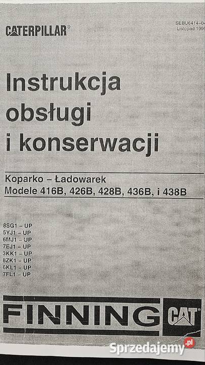 Instrukcja obsługi DTR CAT CATERPILLAR 416B 426B Kielce