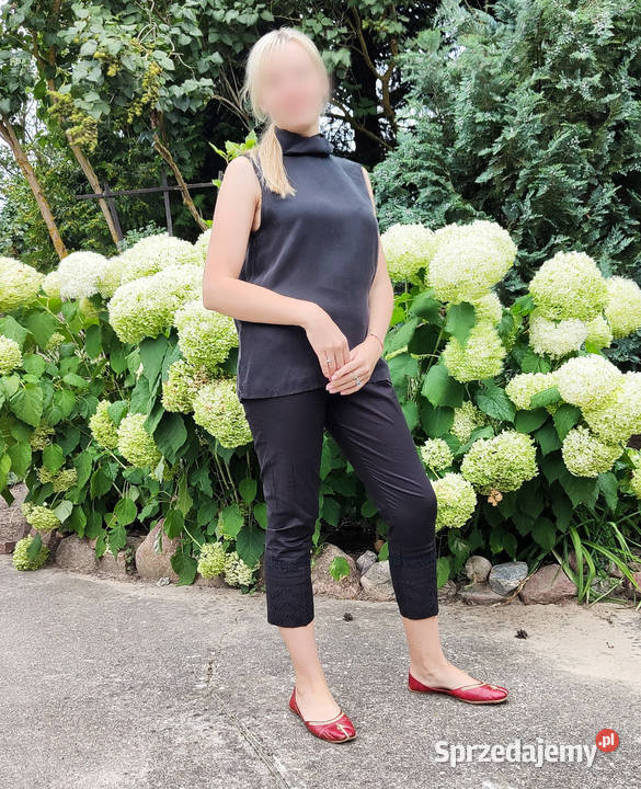 Indyjskie spodnie cygaretki czarne S 36 M 38 czarny