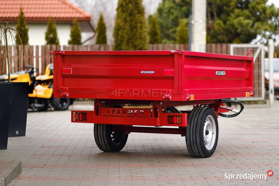Przyczepa rolnicza jednoosiowa 15T z kiprem nieuszkodzony Przyczepy rolnicze