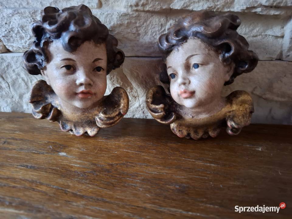 Aniołki Putto Amorki rzeźba z drewna