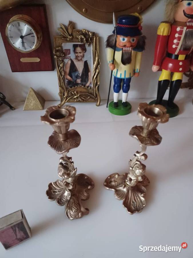 Komplet dwóch świeczników Mosiądz Kolekcja Pozostałe Poznań