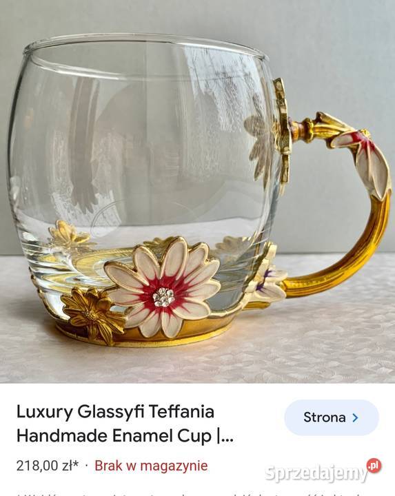 LUXURY GLASSYFI TEFFANIA HANDMADE ENAMEL CUP Pabianice