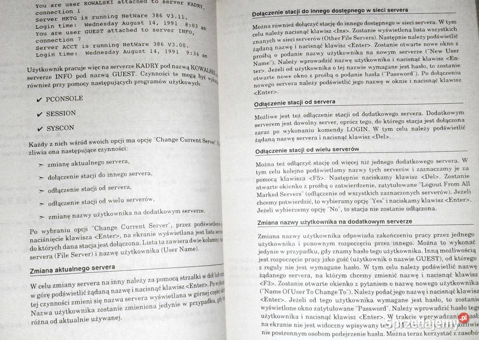Poradnik użytkownika Novell Netware 311 Jacek Pozostałe lubelskie Chełm sprzedam