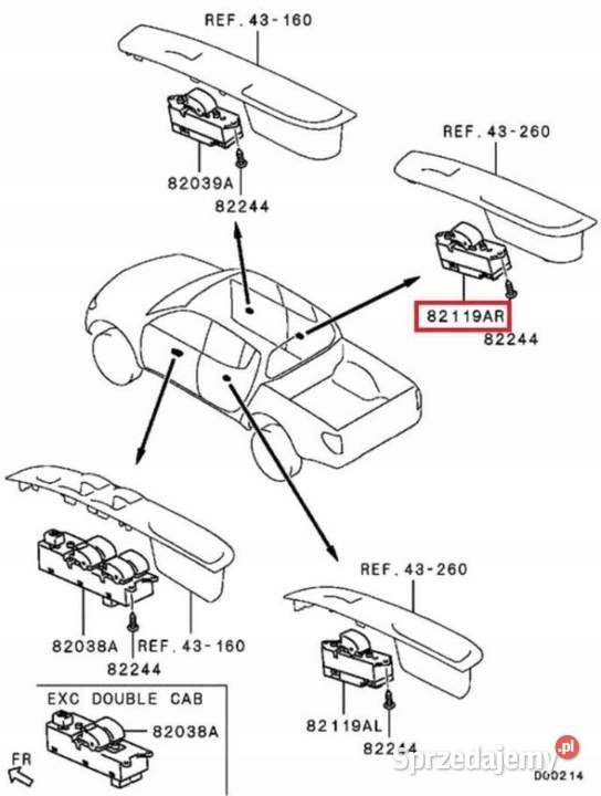 PRZYCISK SZYBY PRAWY TYŁ MITSUBISHI L200 0509 lubelskie sprzedam