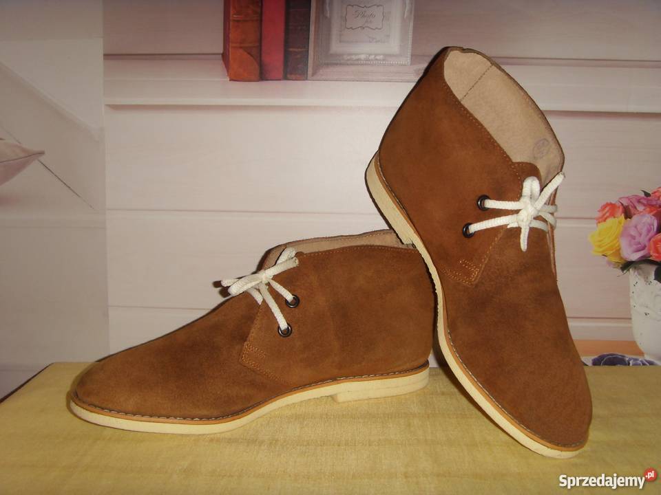 BUTY ZAMSZOWE ZAMSZAKI JASNY BRĄZ ROZMIAR 38 skóra Półbuty Wrocław