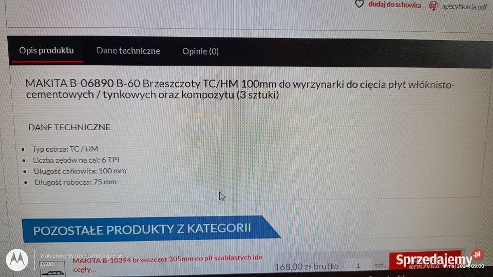 Brzeszczoty MAKITA TCHM 100mm Gdańsk