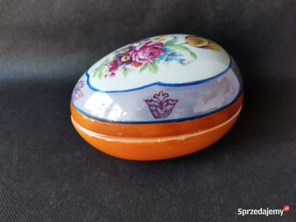 Stara przedwojenna porcelana bomboniera pojemnik śląskie Katowice