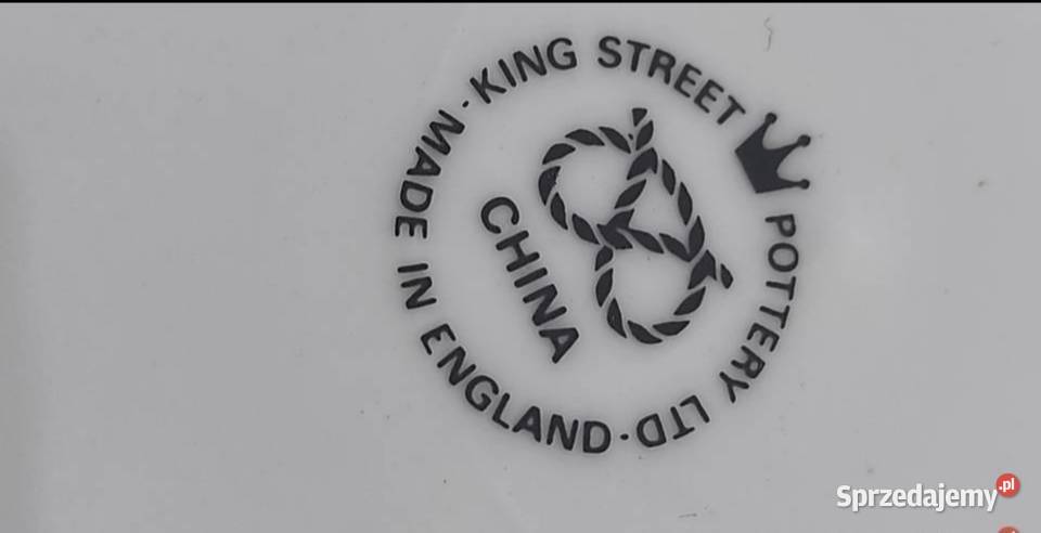 Angielska porcelana kostna dekoracyjny talerz ze