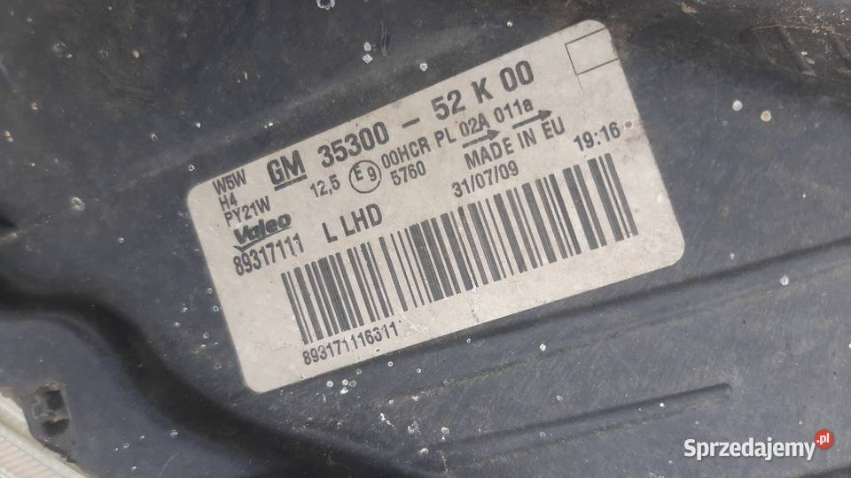 lampa przednia prawa lewa OPEL AGILA B oryginał