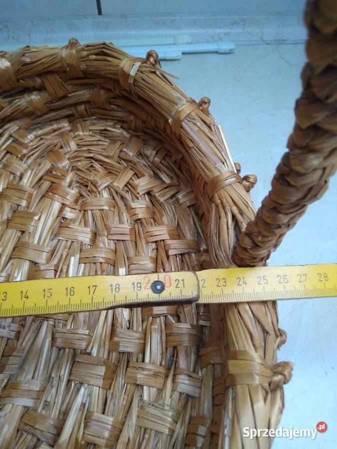 Koszyk ze słomy z czasów PRL Rękodzieło Pszów sprzedam