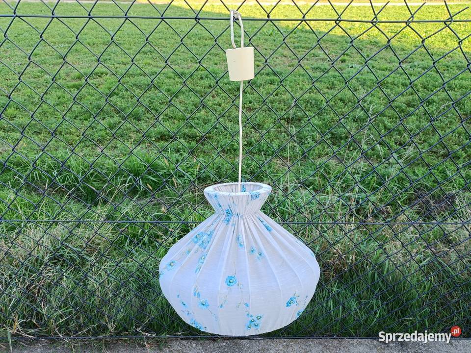 LAMPA wisząca sufitowa materiałowa jasna kwiaty Brzostek sprzedam
