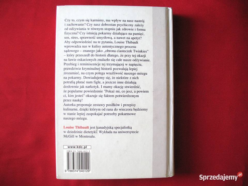 Dieta mózgu Louise Thibault książka polska Rok wydania 2005 mazowieckie Siedlce