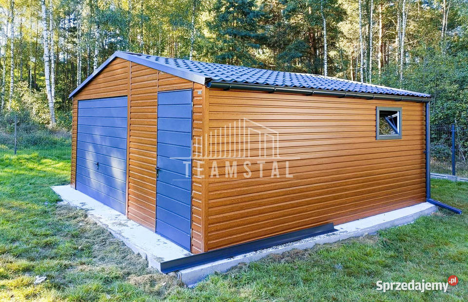 GARAŻ BLASZANY 5m x 6m Brama drzwi okno 30m2 Wągrowiec