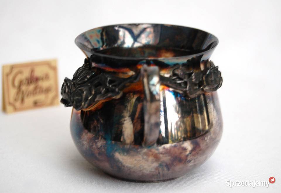 Posrebrzany mlecznik platerowany srebrem róże Dzbanki, karafki i mleczniki Lublin