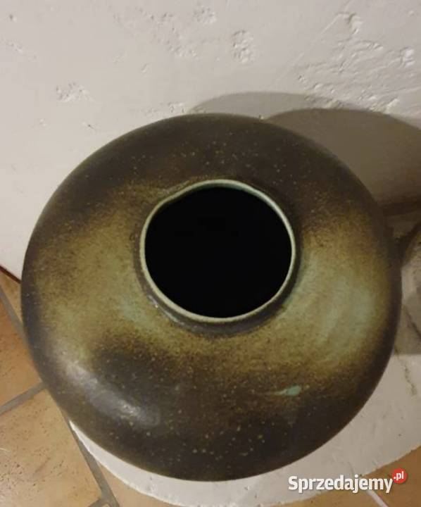 WAZON z ceramiki ręczna praca duży pękaty szary inny kolor