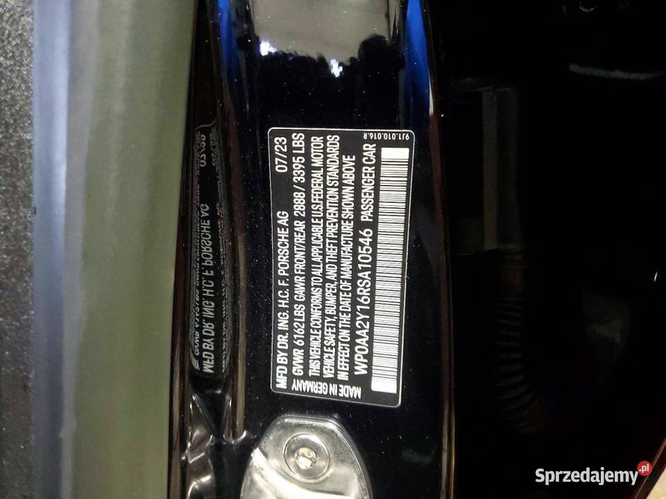 2023 PORSCHE TAYCAN czarny śląskie Częstochowa