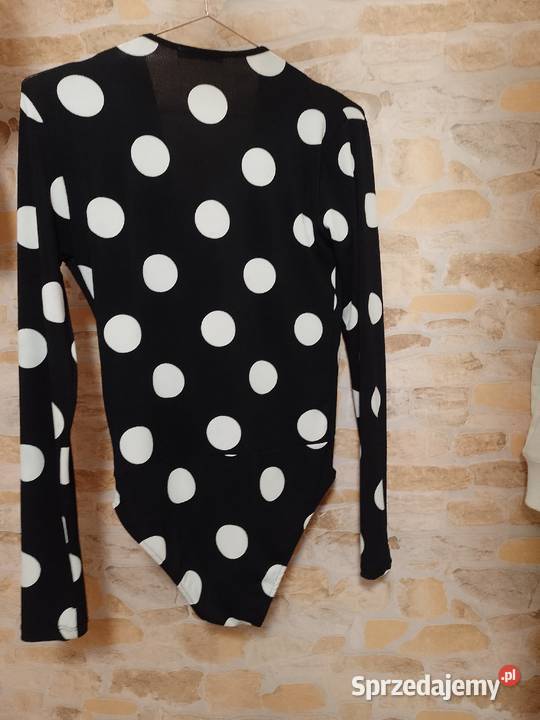 38M ZARA Body bluzksy w groszki z Madrytu bluzka czarny Kraków