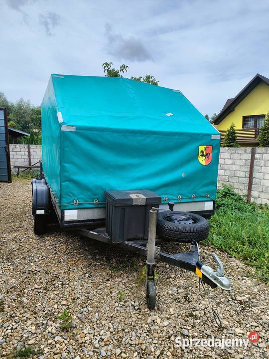 Sprzedam dużą przyczepę do osobówki DMC 750 Burtowe i plandeki Ogrodzieniec