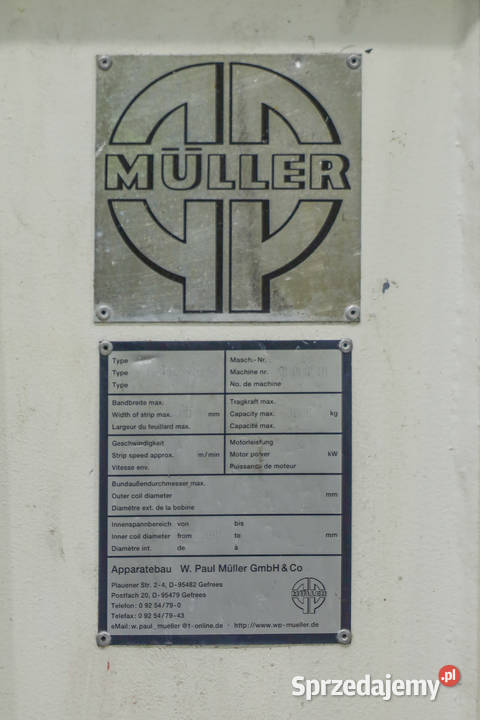 Prasa MULLER model PZEWL 160x1750