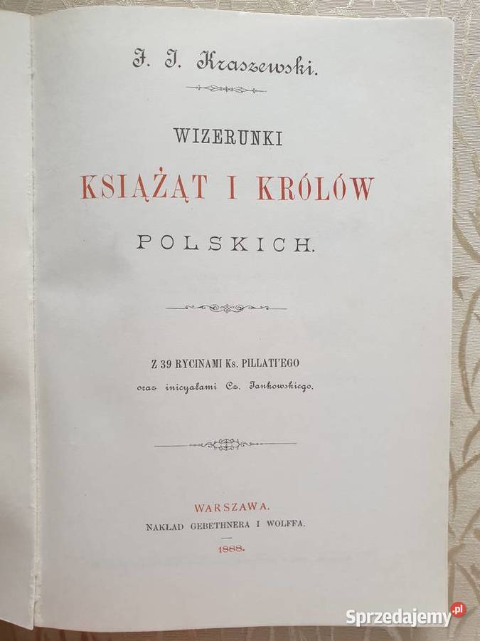 T J Kraszewski Wizerunki Książąt i Królów filozofia, historia filozofii Kraków