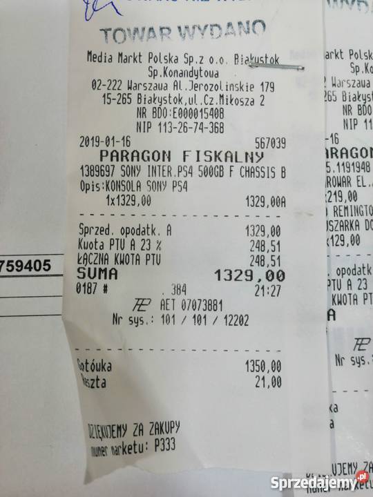 Konsola Sony Playstation 4 GWARANCJA podlaskie Białystok